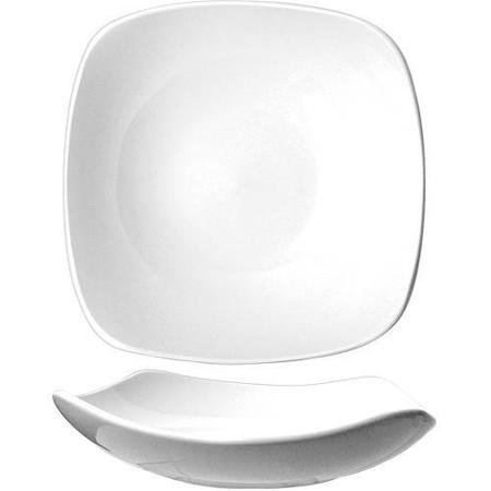 INTERNATIONAL TABLEWARE 16 Oz Quad Square Fine Porcelain Soup Plate, PK24 QP-18